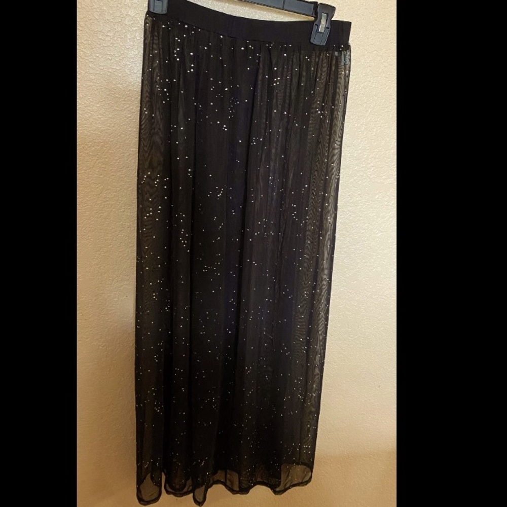 Sheer mesh maxi skirt .